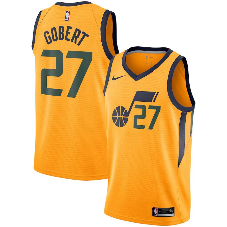 Men Utah Jazz #27 Rudy Gobert Nike Gold Replica Swingman NBA Jersey->customized nba jersey->Custom Jersey